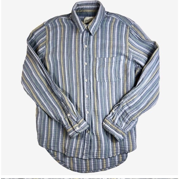 Universal thread gauze shirts button front XS blue white 2 shirts - Picture 2 of 4